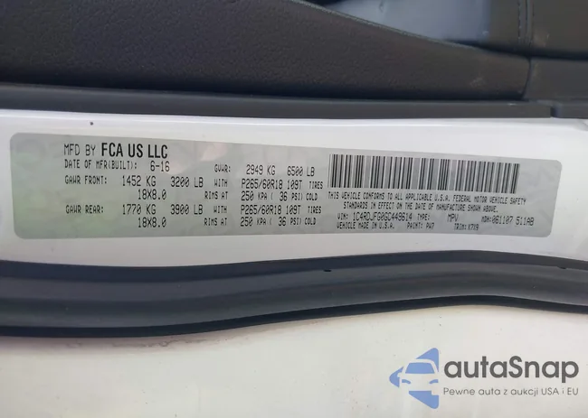 1C4RDJFG0GC449614: 43334725