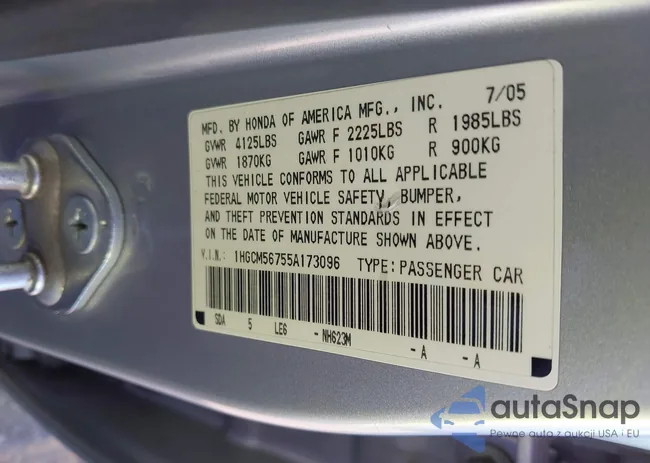 1HGCM56755A173096: 43334810