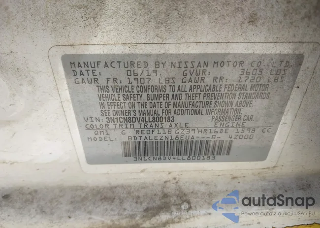 3N1CN8DV4LL800183: 43334812