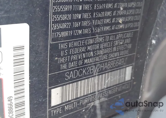 SADCK2BV2HA886649: 43334842