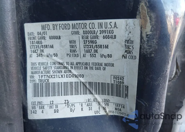 1FTNX21LX1ED02003: 43334878