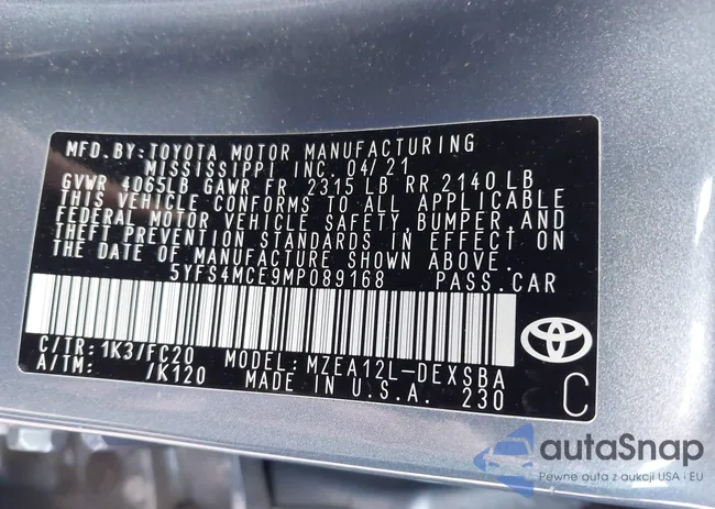 5YFS4MCE9MP089168: 43334921