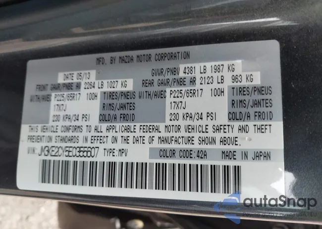 JM3KE2CY5E0355607: 43334979