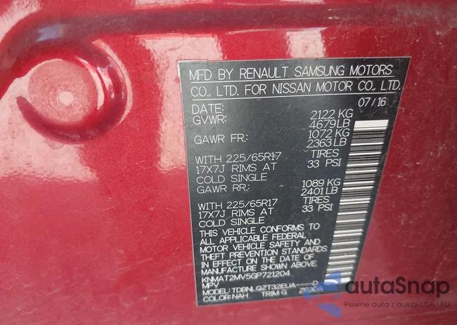 KNMAT2MV5GP721204: 43335083