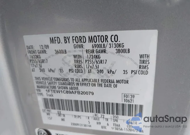 1FTEW1C89AFB20079: 43335172