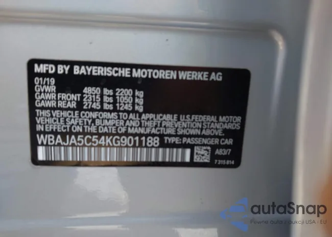 WBAJA5C54KG901188: 43334294