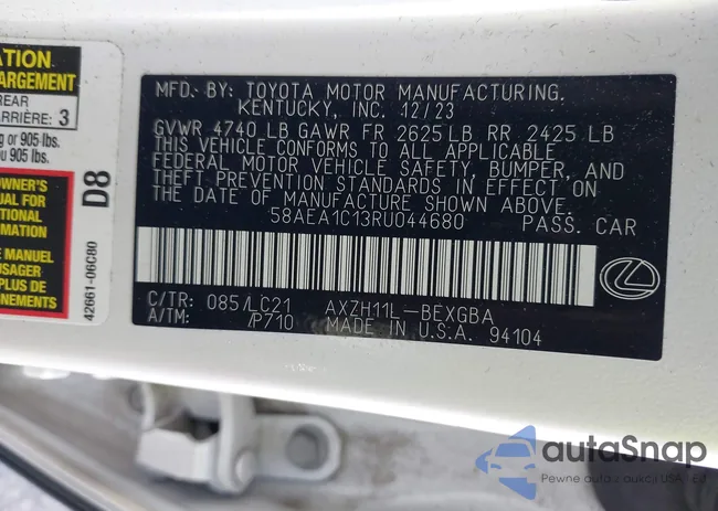 58AEA1C13RU044680: 43334322