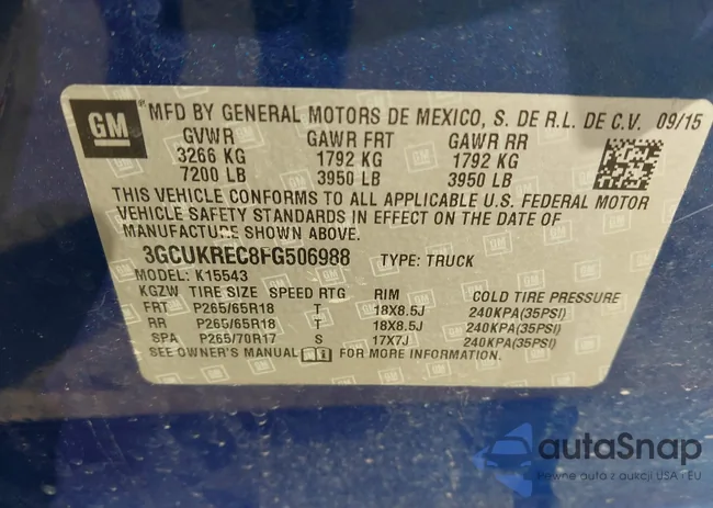 3GCUKREC8FG506988: 43334348