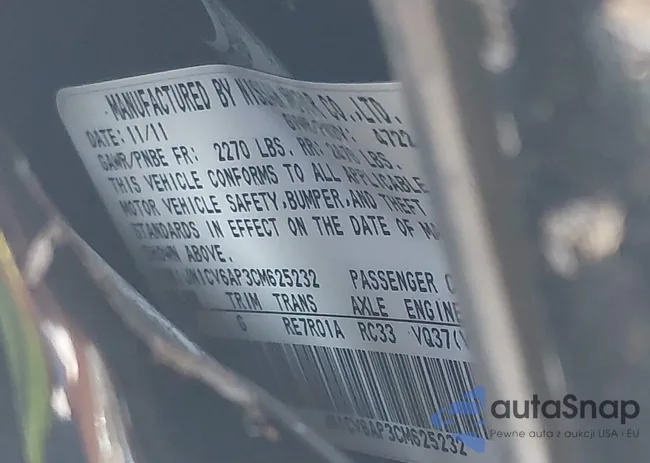 JN1CV6AP3CM625232: 43334441