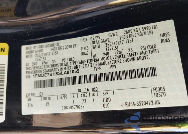 1FMDE7BH8SLA81065: 43334460