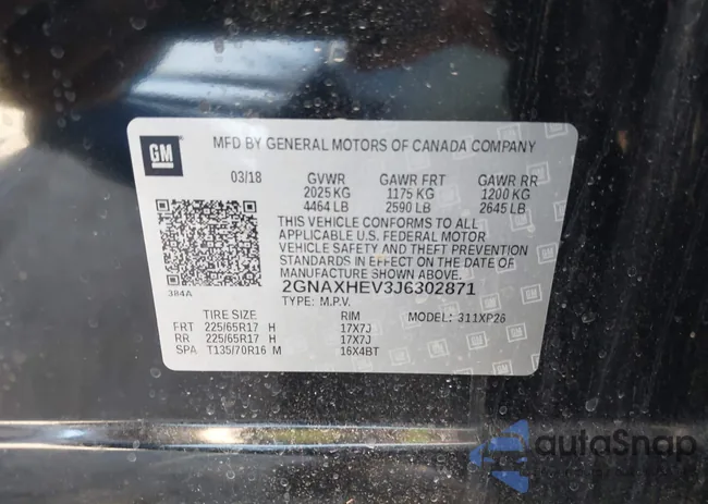 2GNAXHEV3J6302871: 43334462