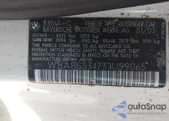 WBABS53473JU99065: 43334478