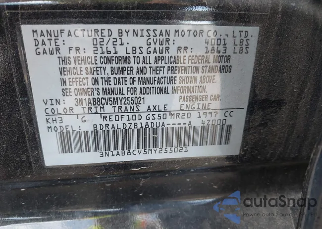 3N1AB8CV5MY255021: 43334560