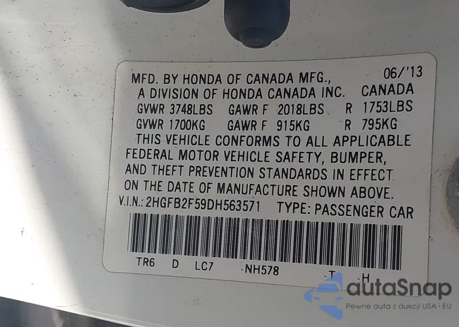 2HGFB2F59DH563571: 43334600