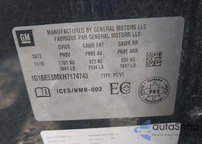 1G1BE5SMXH7174743: 43334603