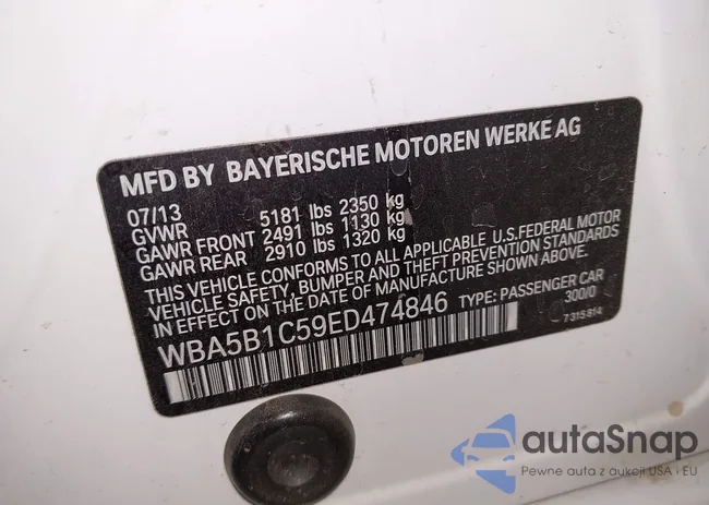 WBA5B1C59ED474846: 43335862