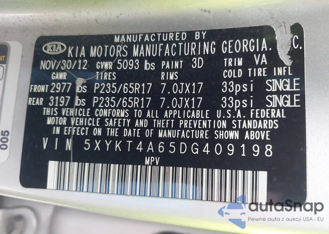 5XYKT4A65DG409198: 43335995