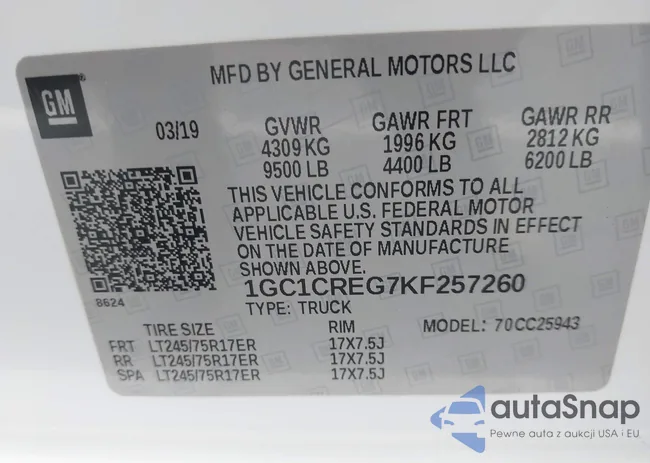 1GC1CREG7KF257260: 43336017