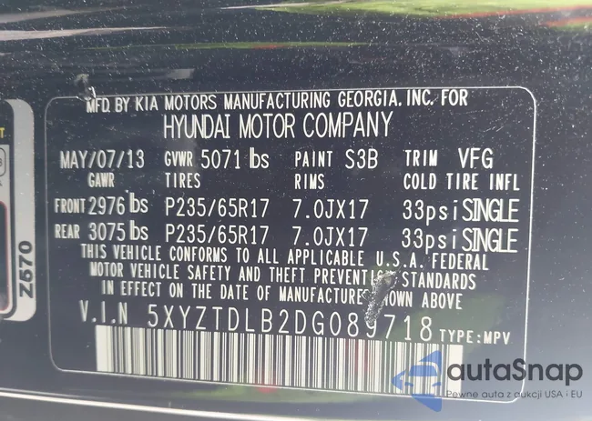 5XYZTDLB2DG089718: 43336149