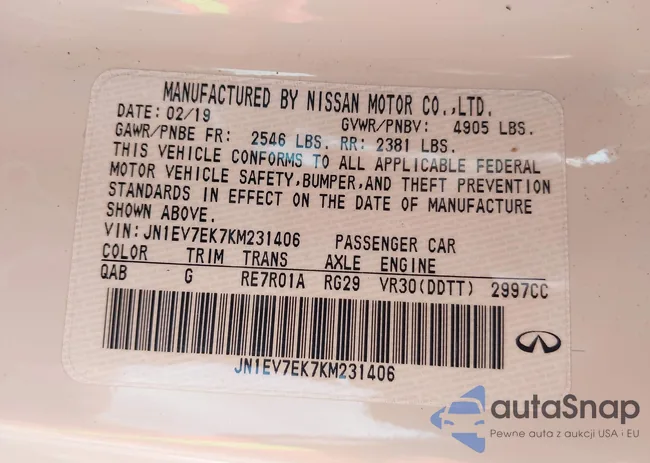 JN1EV7EK7KM231406: 43335305