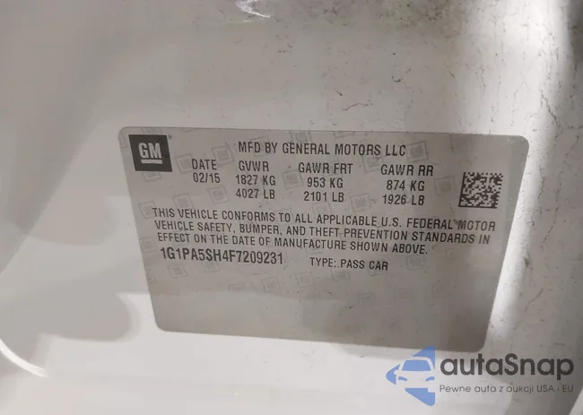 1G1PA5SH4F7209231: 43335340