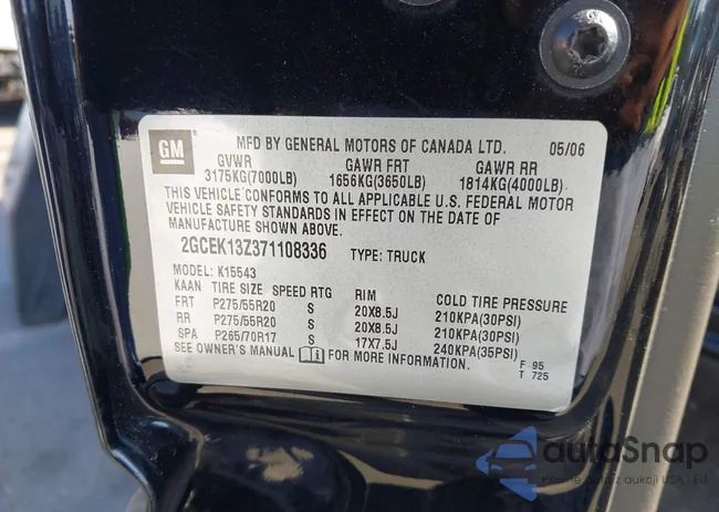 2GCEK13Z371108336: 43335357