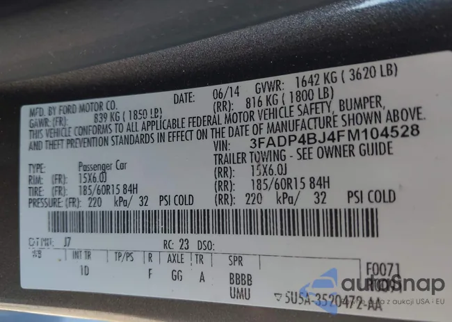 3FADP4BJ4FM104528: 43335450