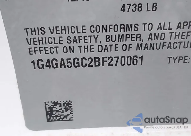 1G4GA5GC2BF270061: 43335516