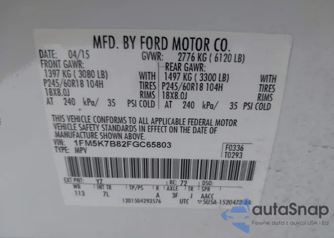 1FM5K7B82FGC65803: 43335540