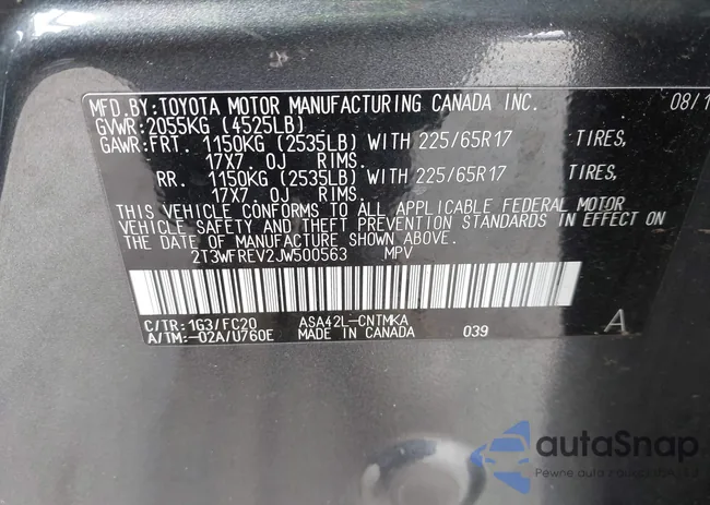 2T3WFREV2JW500563: 43335595