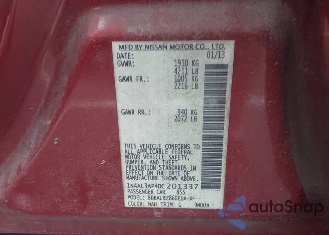 1N4AL3AP4DC201337: 43335676