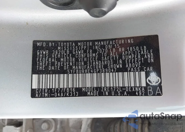 5YFBURHE4GP389047: 43336688