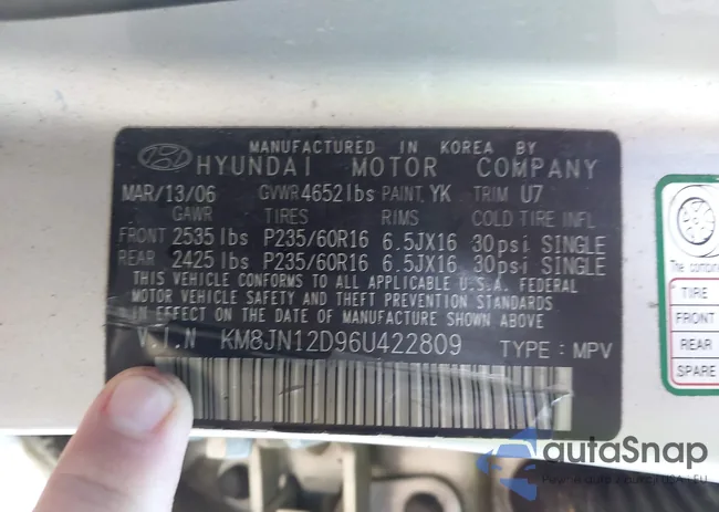 KM8JN12D96U422809: 43336716