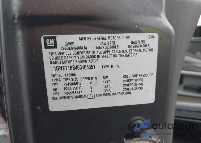 1GNET16S456164357: 43336817