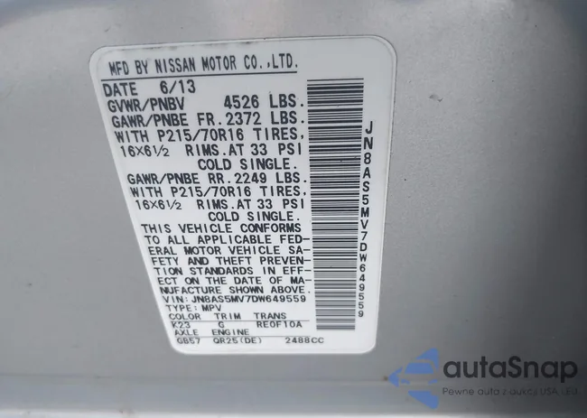 JN8AS5MV7DW649559: 43336871