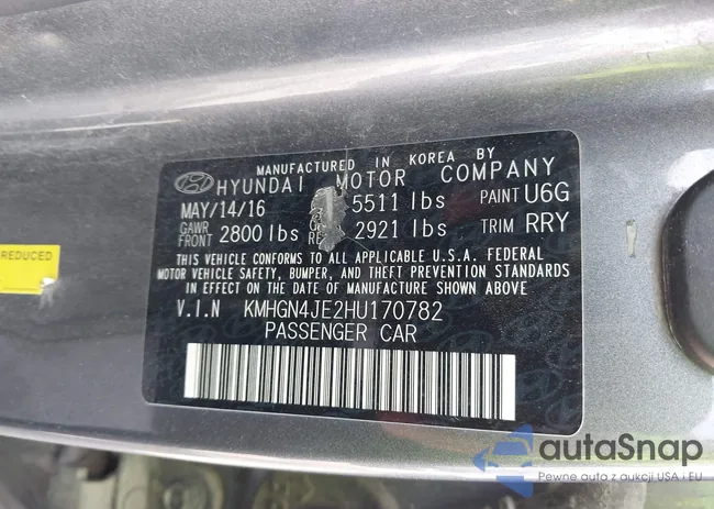 KMHGN4JE2HU170782: 43336938