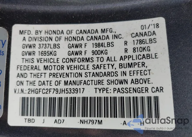 2HGFC2F79JH533917: 43336940