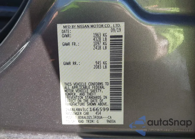 1N4BL4BV3LC166599: 43336964