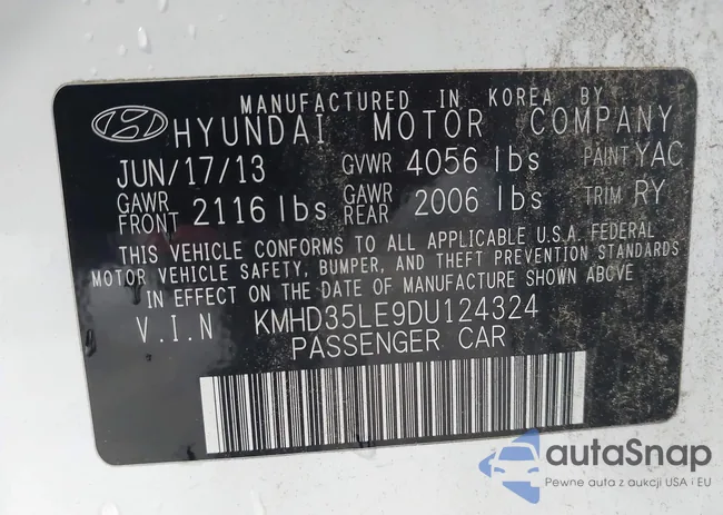 KMHD35LE9DU124324: 43336977