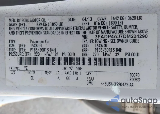 3FADP4AJ7DM224290: 43337005