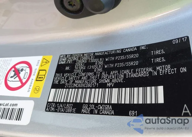 2T2ZZMCAXHC080171: 43337057