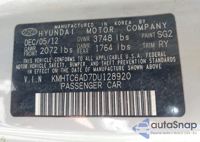 KMHTC6AD7DU128920: 43337058