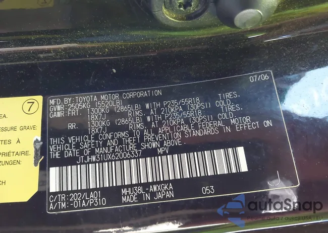 JTJHW31UX62006337: 43337064