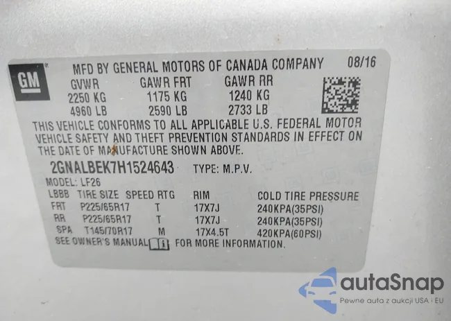 2GNALBEK7H1524643: 43337086