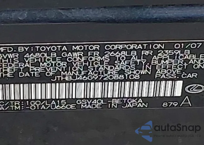 JTHBJ46G972088108: 43337095