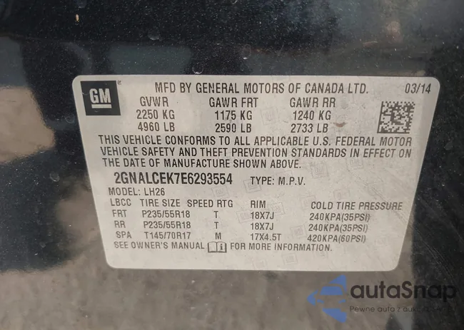 2GNALCEK7E6293554: 43337274