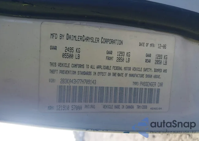 2B3KA43H77H709143: 43336364