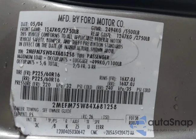 2MEFM75W84X681258: 43336594