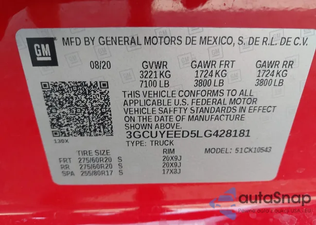 3GCUYEED5LG428181: 43336662