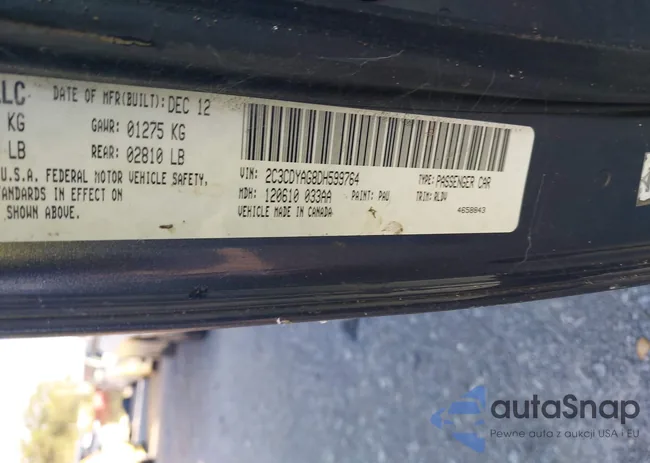 2C3CDYAG8DH599764: 43337767